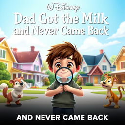 A Disney-style movie poster titled "Dad Got the Milk and Never Came Back"