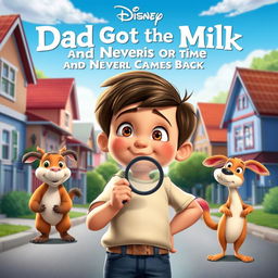 A Disney-style movie poster titled "Dad Got the Milk and Never Came Back"