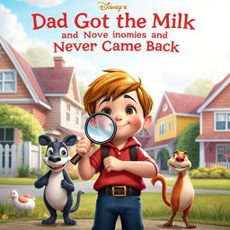 A Disney-style movie poster titled "Dad Got the Milk and Never Came Back"