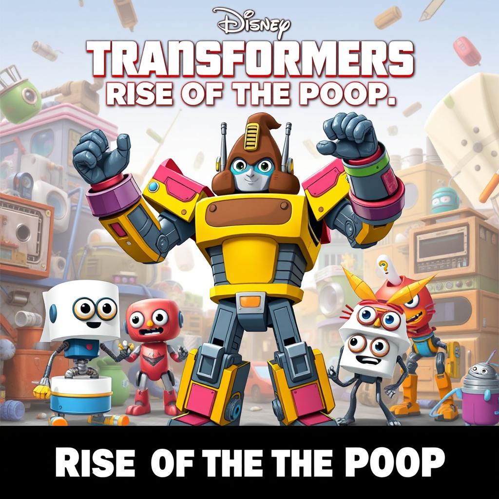 A Disney-inspired movie poster titled "Transformers: Rise of the Poop"