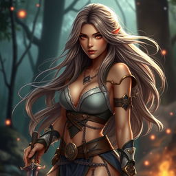 A sexy RPG fantasy girl with captivating beauty