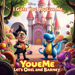 A Disney-style movie poster titled "I Gate You, You Live Me: Let's Go Kill the Oreo and Barney"