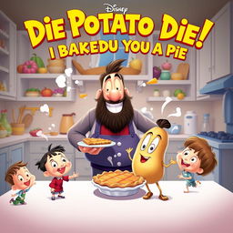 A Disney-style movie poster titled "Die Potato Die: I Baked You a Pie! Oh Boy, Flavor Pie! Pie Pie! Dad, I'm Hungry - Hi Hungry, I'm Dad"