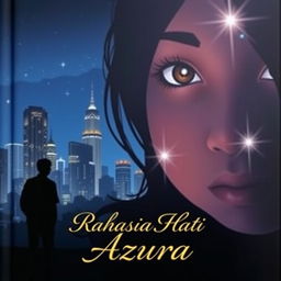 Novel cover showing the silhouette of Jakarta city at night, featuring skyscrapers and twinkling city lights