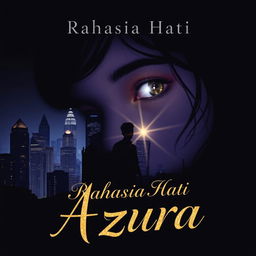 Novel cover showing the silhouette of Jakarta city at night, featuring skyscrapers and twinkling city lights