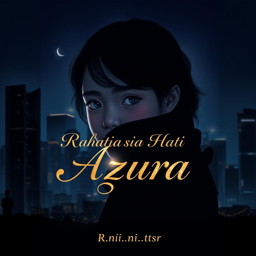 A novel cover in the size of 640x736 pixels featuring the silhouette of Jakarta city at night