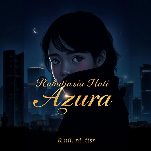 A novel cover in the size of 640x736 pixels featuring the silhouette of Jakarta city at night