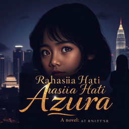 A novel cover in the size of 640x736 pixels featuring the silhouette of Jakarta city at night