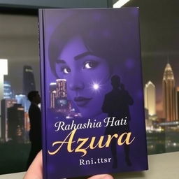 A book cover featuring the silhouette of Jakarta city at night with skyscrapers and glimmering city lights as the background