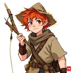 A scrappy, mischievous 18-year-old human character from DND western fantasy