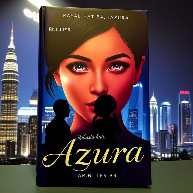 A book cover featuring the silhouette of Jakarta city at night with skyscrapers and glittering city lights as the background