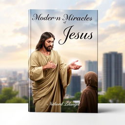 A captivating book cover design for "Modern Miracles of Jesus"