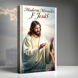 A captivating book cover design for "Modern Miracles of Jesus"