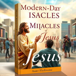 A captivating book cover design for "Modern-Day Miracles of Jesus"