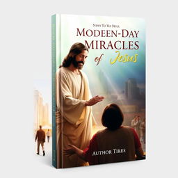 A captivating book cover design for "Modern-Day Miracles of Jesus"