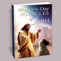 A captivating book cover design for "Modern-Day Miracles of Jesus"