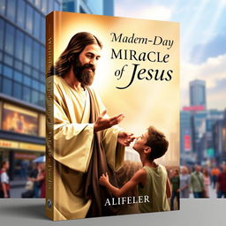 A captivating book cover design for "Modern-Day Miracles of Jesus"