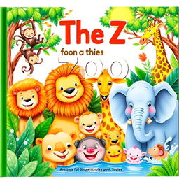 A beautifully illustrated children's book featuring a variety of animals from the zoo, each page dedicated to a different animal, showcasing their unique characteristics and habitats