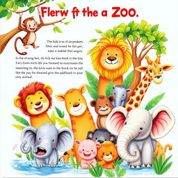 A beautifully illustrated children's book featuring a variety of animals from the zoo, each page dedicated to a different animal, showcasing their unique characteristics and habitats