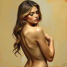 Artistic representation of a beautiful girl posing gracefully, inspired by classical art