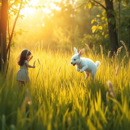 After making her way through the thicket, 12-year-old Lili with dark hair emerges onto a small clearing