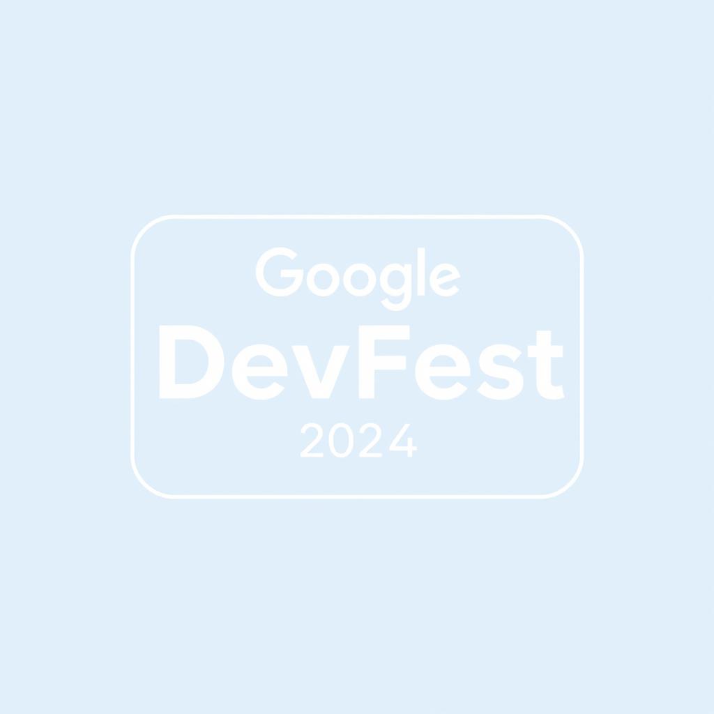 A simple rectangular swag design featuring the text 'Google DevFest 2024' and 'Almaty'