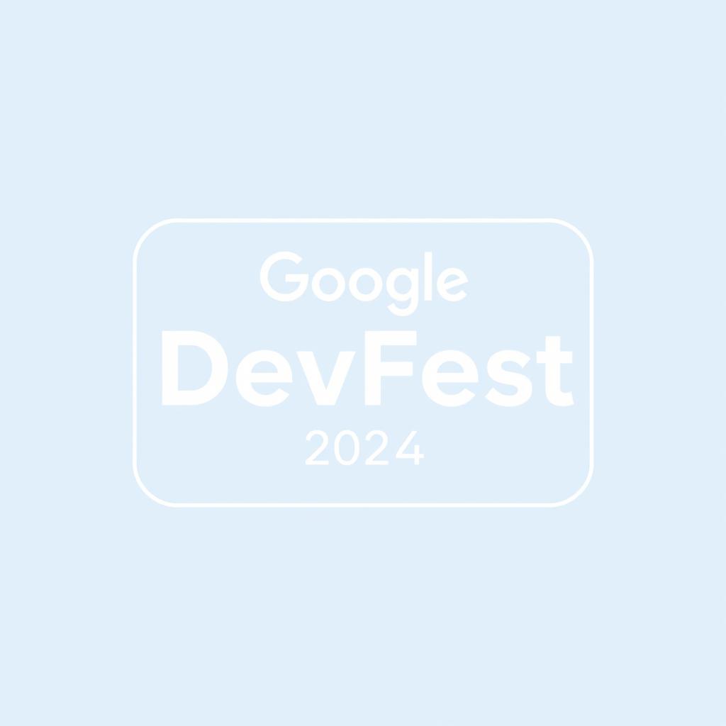 A simple rectangular swag design featuring the text 'Google DevFest 2024' and 'Almaty'