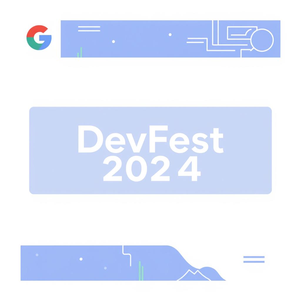 A simple rectangular swag design featuring the text 'Google DevFest 2024'