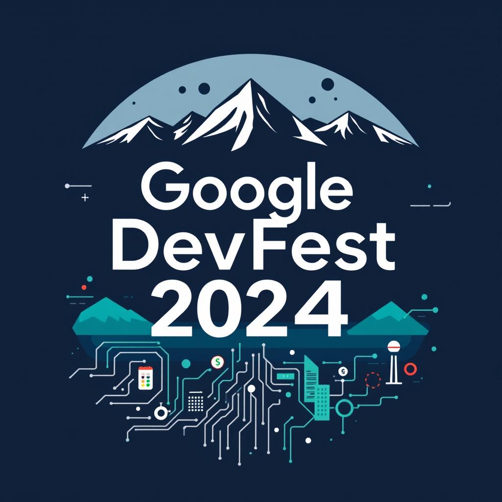 A sleek swag design featuring the text 'Google DevFest 2024'