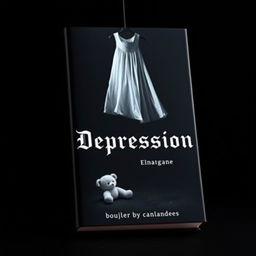 A dark, haunting book cover featuring a black and white image of a hanging figure in a flowing dress, slightly touching the floor