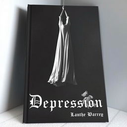 A dark, haunting book cover featuring a black and white image of a hanging figure in a flowing dress, slightly touching the floor