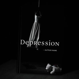 A dark, haunting book cover featuring a black and white image of a hanging figure in a flowing dress, slightly touching the floor