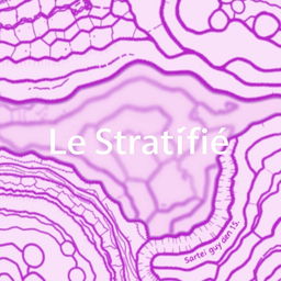 Design a histology book cover titled 'Le Stratifié' using a simple and easy-to-read layout, with shades of purple and white