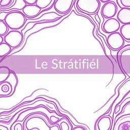 Design a histology book cover titled 'Le Stratifié' using a simple and easy-to-read layout, with shades of purple and white