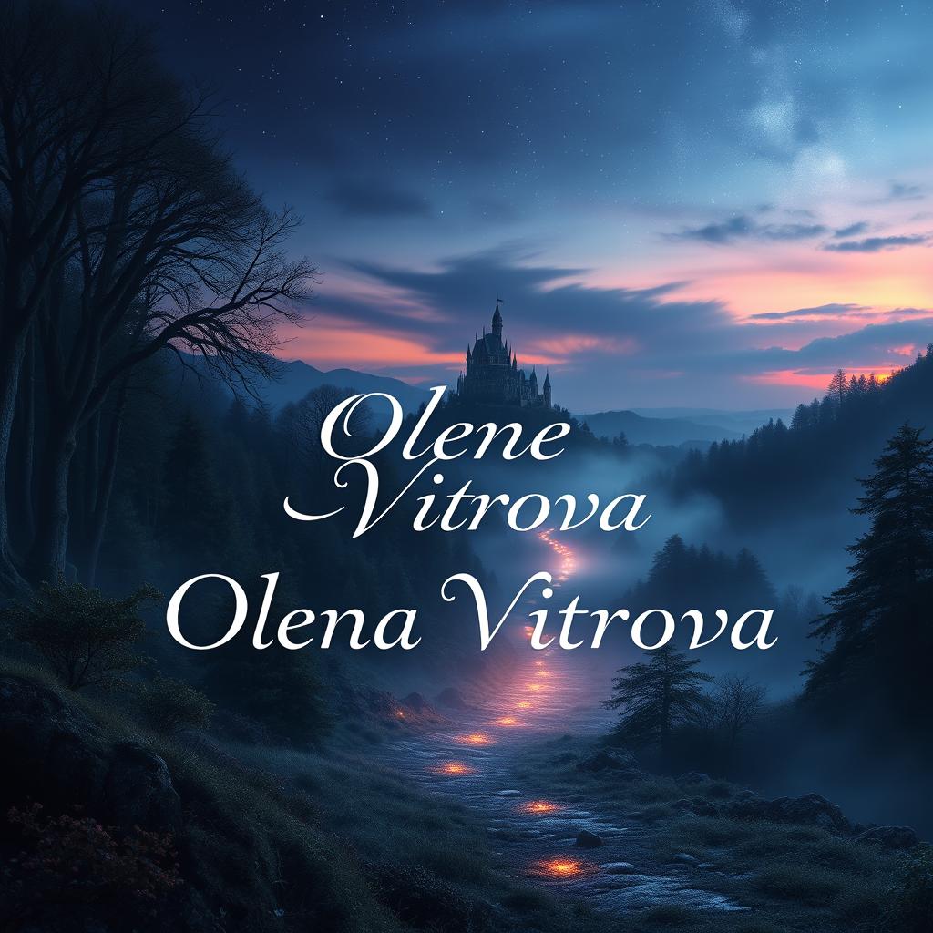 A fantasy-themed banner for the profile of an author named Olena Vitrova