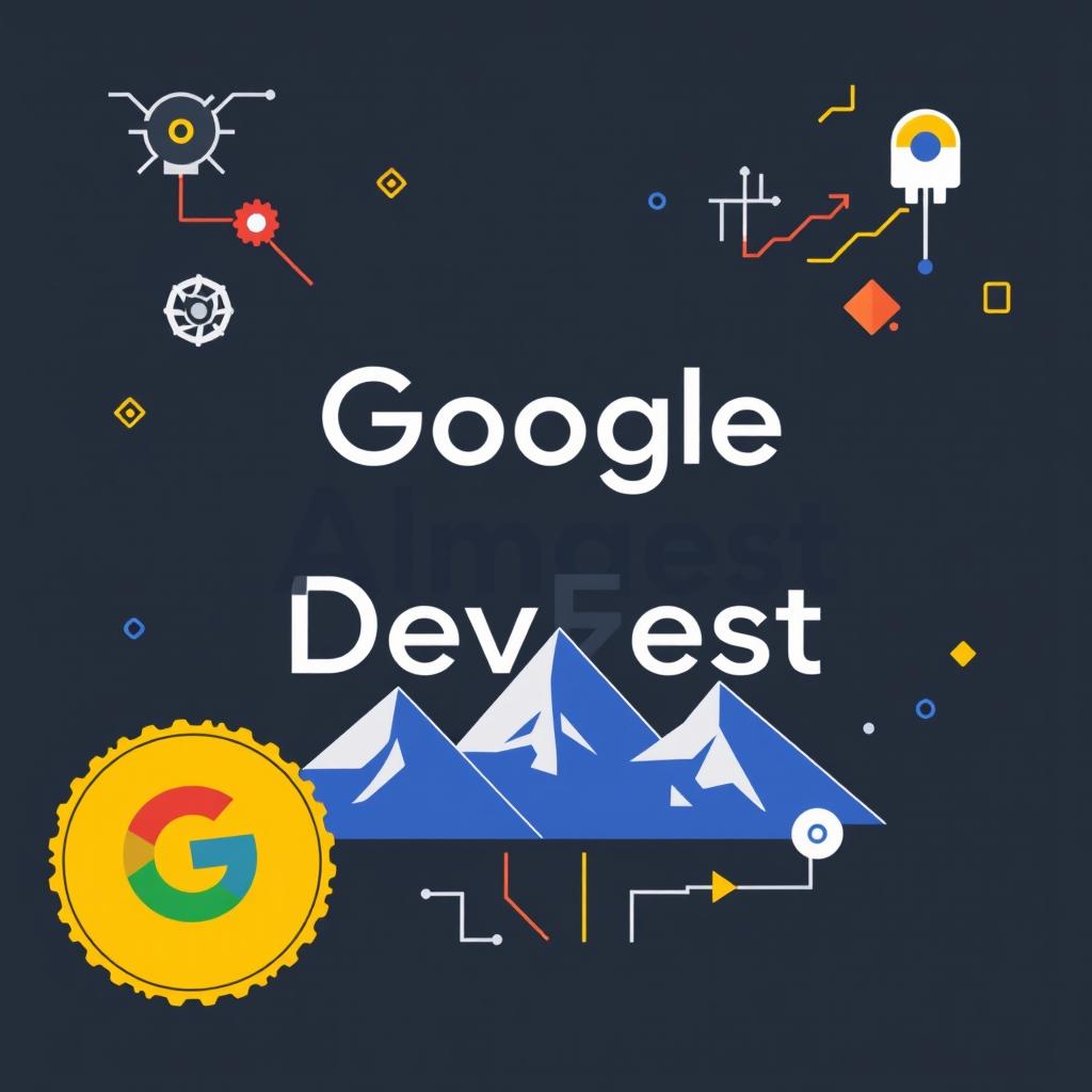 A modern swag design featuring the text 'Google DevFest'