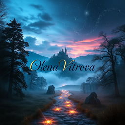 A fantasy-themed banner for the profile of an author named Olena Vitrova