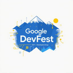 A modern swag design featuring the text 'Google DevFest'