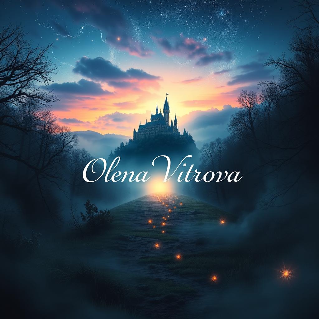 A fantasy-themed banner for the profile of an author named Olena Vitrova