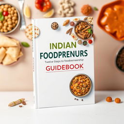 A5 size book cover design for "Indian Foodpreneurs Startup Guidebook: Twelve Steps to Foodpreneurship"