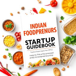 A5 size book cover design for "Indian Foodpreneurs Startup Guidebook: Twelve Steps to Foodpreneurship"