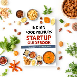 A5 size book cover design for "Indian Foodpreneurs Startup Guidebook: Twelve Steps to Foodpreneurship"