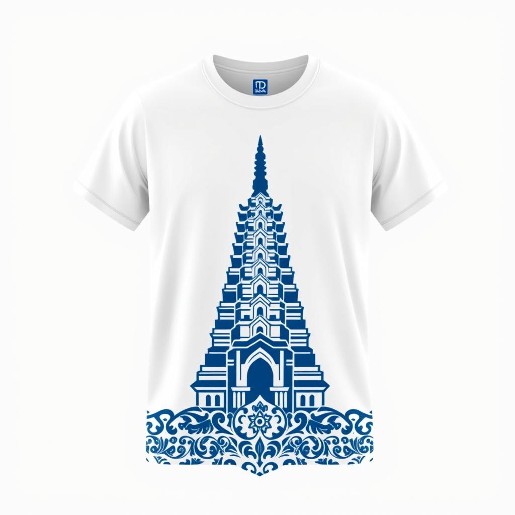 T-shirt design for TDA Malang featuring a kripik tempe pattern at the bottom