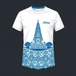 T-shirt design for TDA Malang featuring a kripik tempe pattern at the bottom