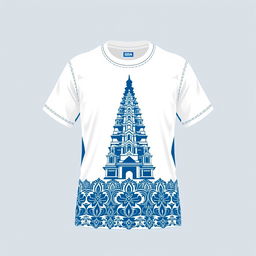 T-shirt design for TDA Malang featuring a kripik tempe pattern at the bottom