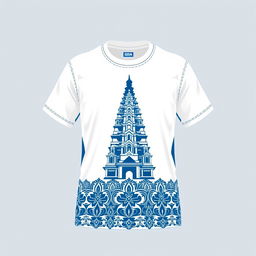 T-shirt design for TDA Malang featuring a kripik tempe pattern at the bottom