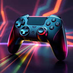 A stunningly designed gaming controller with a sleek, ergonomic shape and vibrant colors