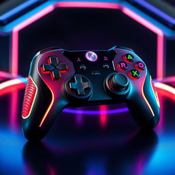 A stunningly designed gaming controller with a sleek, ergonomic shape and vibrant colors