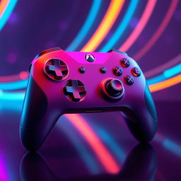 A stunningly designed gaming controller with a sleek, ergonomic shape and vibrant colors