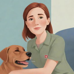 Vector illustration of a clever girl named Nala, recognizing her grandfather Otto's heart attack symptoms. She promptly calls an ambulance while assisting him. Image ending with a proud Nala, realizing she saved Otto's life despite her young age.